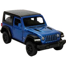 1:32 Rmz City Jeep Serisi Die Cast Çek Bırak Model Araba - Mavi Jeep Wrangler Rubicon 2dr