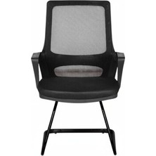 Atom Ofis Donna Siyah Kumaş Misafir Bekleme Koltuğu