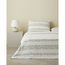 English Home Maisy Baskılı Pamuklu Çift Kişilik Pike Takımı 200x220 cm Mavi