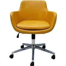 Atom Ofis Melik Sarı Deri Çalışma & Toplantı Koltuğu