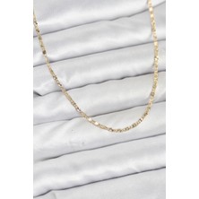cm 14K Gold Renk Lazer Ince Zincirli Kadın Kolye - Lisinya