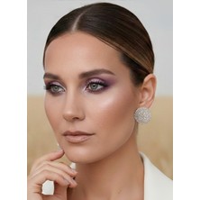 Eva Takı Store Yuvarlak Model Abiye Gümüş Renkli Küpe