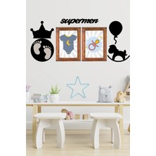 Senka Mey Ithalat® DECO103 Supermen Dekoratif Duvar Süsü Tablo Aksesuar Ahşap Tasarım Hediye Pano Sticke