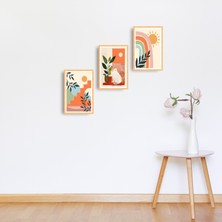 TASARIM ŞEYLER Matisse Tarzı Botanik ve Yapraklar - 3 Parça Sanatsal Poster Seti