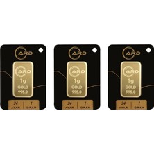 Gekas Kuyumculuk Ard 1 gr 24 Ayar Külçe Altın 3 Adet