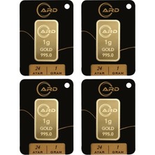 Gekas Kuyumculuk Ard 1 gr 24 Ayar Külçe Altın 4 Adet