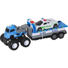 Senka Mey Ithalat® KLX600-361 Sürtmeli Die Cast 4x4 Polis Arabası Taşıyıcılı -Vardem