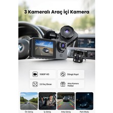 Seyutech Araç Içi Hd 3 Kameralı Wifi Özellikli 1080P Full Hd Gece Görüşlü G-Sensör Dashcam