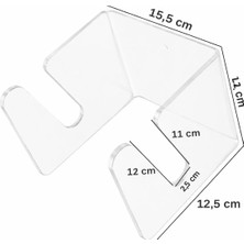 Omilife Şeffaf Pleksi Kaykay Rafı Duvar Tipi Kaykay Askı Aparatı Dekoratif Kaykay Standı 15.5 cm