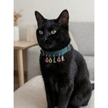 Balkonda Kedi Kolyesi Tasma Ayarlanabilir Kolon Kordon Özel Isim Yazılabilir