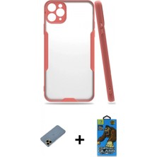 İlk El Grup Ieg™ iPhone 11 Pro Max Kılıf Atlas Asil Serisi - Siyah 18D Cam Ekran Koruyucu + Gold Shine Kamera Lens Koruma Cam