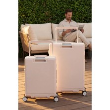 Zeplin Luna Pc Policarbon 2'li Valiz Seti (Kabin ve Orta) Pembe