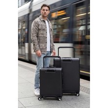 Zeplin Luna Pc Policarbon 2'li Valiz Seti (Kabin ve Orta) Siyah