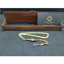 İskeçe Tesbih 475 Ayar Gümüş Püsküllü 4 Parmak(Küçük Boy)Kalingrad White Amber 5.8 Gr.sertifikalı 9616
