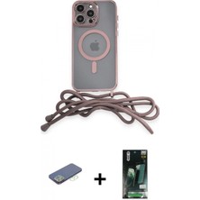 İlk El Grup Ieg™ iPhone 13 Pro Max Kılıf Eksen Özel Seri - Şeffaf 360 Full Body Arka Koruyucu + Yeşil Renkli Kamera Lens Koruma Cam