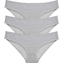 Royaleks 3 Adet Süper Eko Set Likralı Kadın Slip Külot Gri