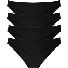 Royaleks 4 Adet Süper Eko Set Likralı Kadın Slip Külot Siyah