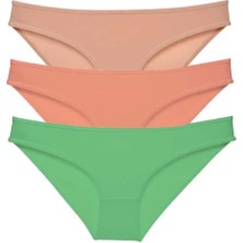 Royaleks 3 Adet Süper Eko Set Likralı Kadın Slip Külot Ten Pudra Yeşil