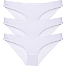 Royaleks 3 Adet Süper Eko Set Likralı Kadın Slip Külot Beyaz