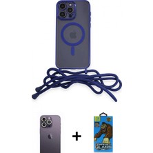 İlk El Grup Ieg™ iPhone 12 Pro Max Kılıf Eksen Özel Seri - Siyah 18D Cam Ekran Koruyucu + Beyaz Neon Fosforlu Kamera Lens