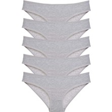 Royaleks 5 Adet Süper Eko Set Likralı Kadın Slip Külot Gri