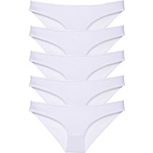 Royaleks 5 Adet Süper Eko Set Likralı Kadın Slip Külot Beyaz