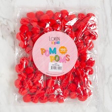 Durukar Loren Crafts 2 cm 100 Adet Kırmızı Ponpon