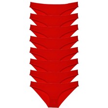 Royaleks 8 Adet Süper Eko Set Likralı Kadın Slip Külot Kırmızı