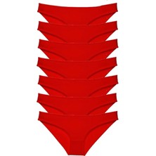 Royaleks 7 Adet Süper Eko Set Likralı Kadın Slip Külot Kırmızı