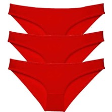 Royaleks 3 Adet Süper Eko Set Likralı Kadın Slip Külot Kırmızı