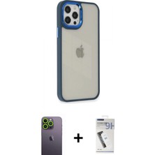 İlk El Grup Ieg™ iPhone 12 Pro Max Kılıf Eksen Doku Prime - Şeffaf Uv Polymer Nano Ekran Koruyucu + Yeşil Neon Fosforlu Kamera Lens