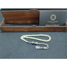 İskeçe Tesbih 475 Ayar Gümüş Püsküllü 4 Parmak(Küçük Boy)Kalingrad White Amber 5.8 Gr.sertifikalı 9649