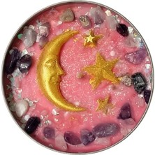 Anima Glow Leda Astro Myth Serisi - Ametist & Pembe Kuvars Taşlı %100 Soya Tasarım Mum