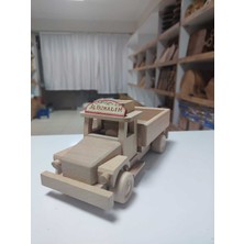 WoodBay Ahşap Kayın Ağacı Alyazmalım Kamyon – El Yapımı Dekoratif Oyuncak Kamyon, Doğal Ahşap Hediyelik