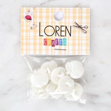 Durukar Loren Crafts Beyaz 8'li Düğme - 3001
