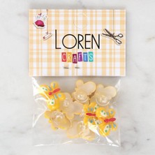 Durukar Loren Crafts Sarı 8'li Düğme - 3020