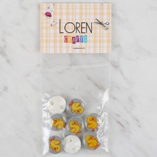 Durukar Loren Crafts 8 Li Mavi Civciv Düğme - 700