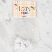 Durukar Loren Crafts 8 Li Beyaz Uğur Böceği Düğme - 639
