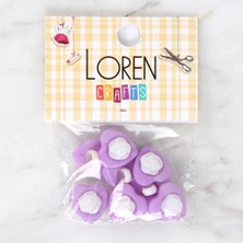 Durukar Loren Crafts Lila 8'li Düğme - 3052