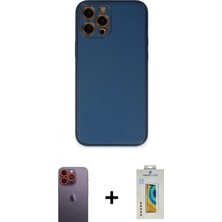 İlk El Grup Ieg™ iPhone 12 Pro Max Kılıf Yadigar Klasik - Siyah Polymer Nano Ekran Koruyucu + Turuncu Neon Fosforlu Kamera Lens