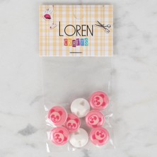 Durukar Loren Crafts 8 Li Pembe Panda Düğme - 708