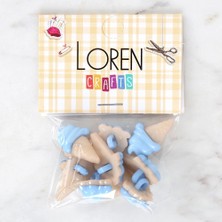 Durukar Loren Crafts Mavi 8'li Düğme - 3071