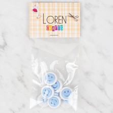 Durukar Loren Crafts 8 Li Mavi Gülen Yüz Düğme - 632