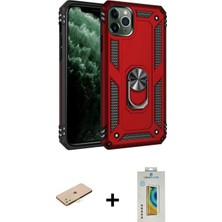 İlk El Grup Ieg™ iPhone 11 Pro Kılıf Ahenk Klasik Koleksiyonu - Siyah Polymer Nano Ekran Koruyucu + Sarı Renkli Kamera Lens Koruma Cam