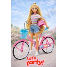 KoseToys Bisikletli ve Aksesuarlı Kaliteli Manken Et Bebek