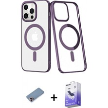 İlk El Grup Ieg™ iPhone 13 Pro Max Kılıf Yörünge Minimal - Siyah Bilvis 5in1 5d Magic Hayalet Cam Ekran Koruyucu + Pembe Shine Kamera Lens Koruma Cam