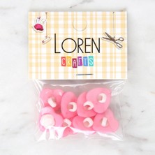 Durukar Loren Crafts Pembe 8'li Düğme - 3048