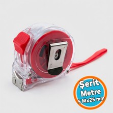 Nzb Kilitli Şerit Metre 5 Metre 25 mm Dayanıklı Gövde Hassas Ölçüm Ev Iş ve Profesyonel Kullanım