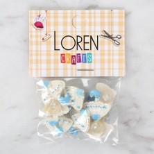 Durukar Loren Crafts Bebe Mavi 8'li Düğme - 3012