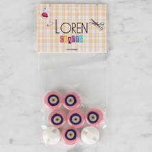 Durukar Loren Crafts 8 Li Pembe Nazar Boncuğu Düğme - 690
